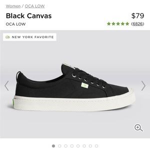Cariuma Black Low Top Canvas Sneakers Size 7